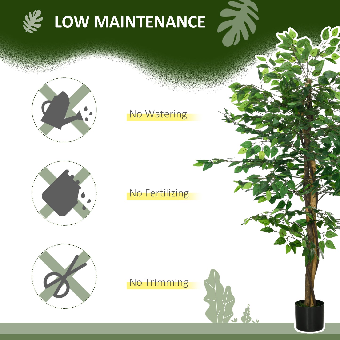 5ft Artificial Ficus with Pot