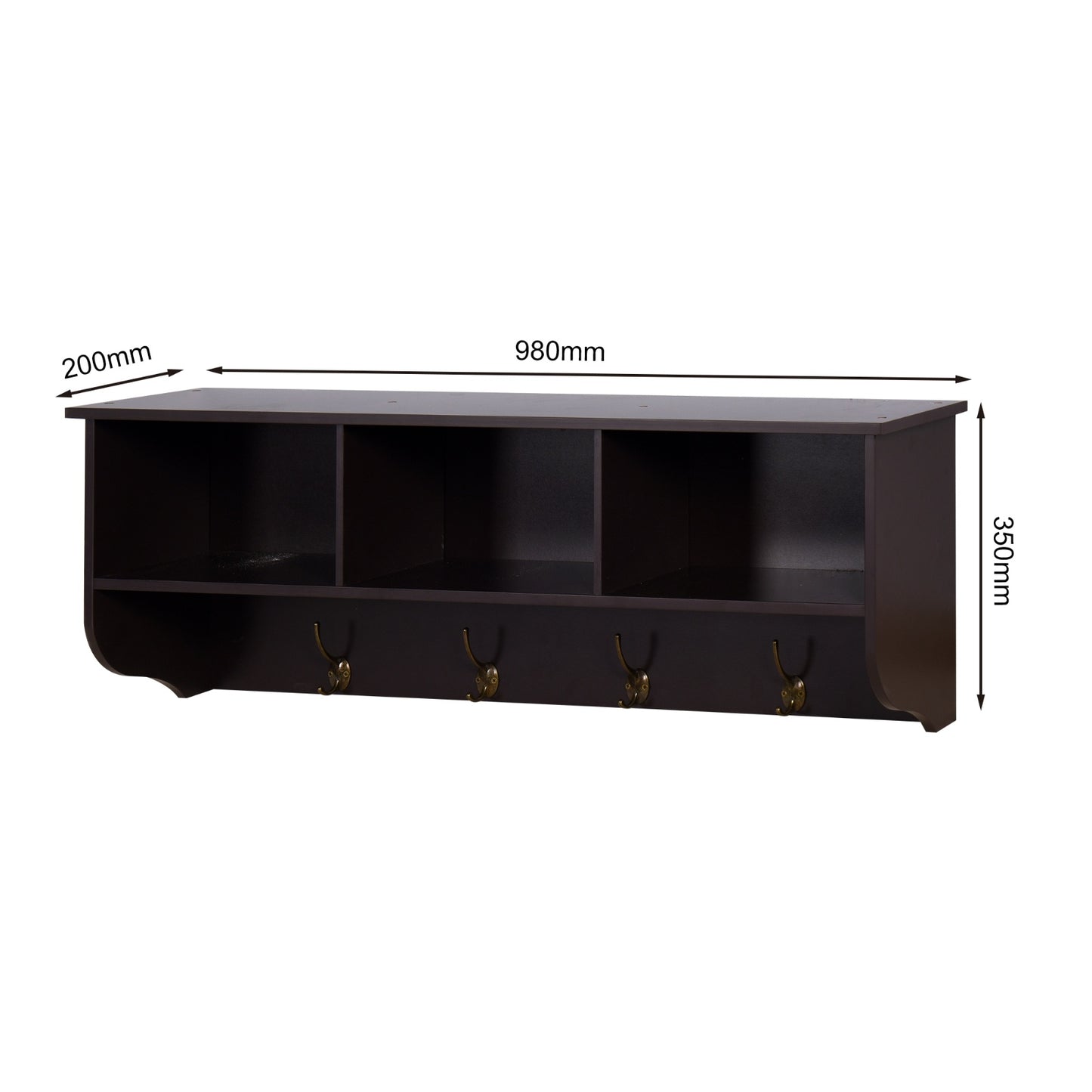 Espresso Wall Mounted Storage Rack