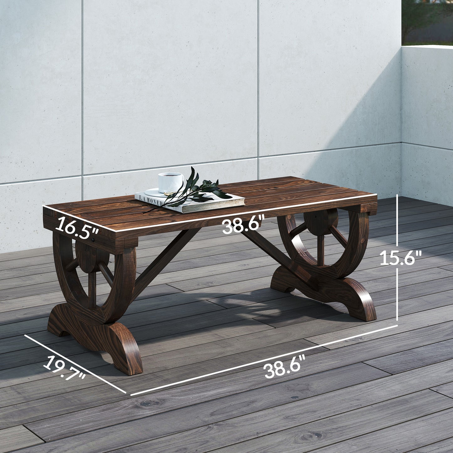 2-Person Wooden Garden Bench
