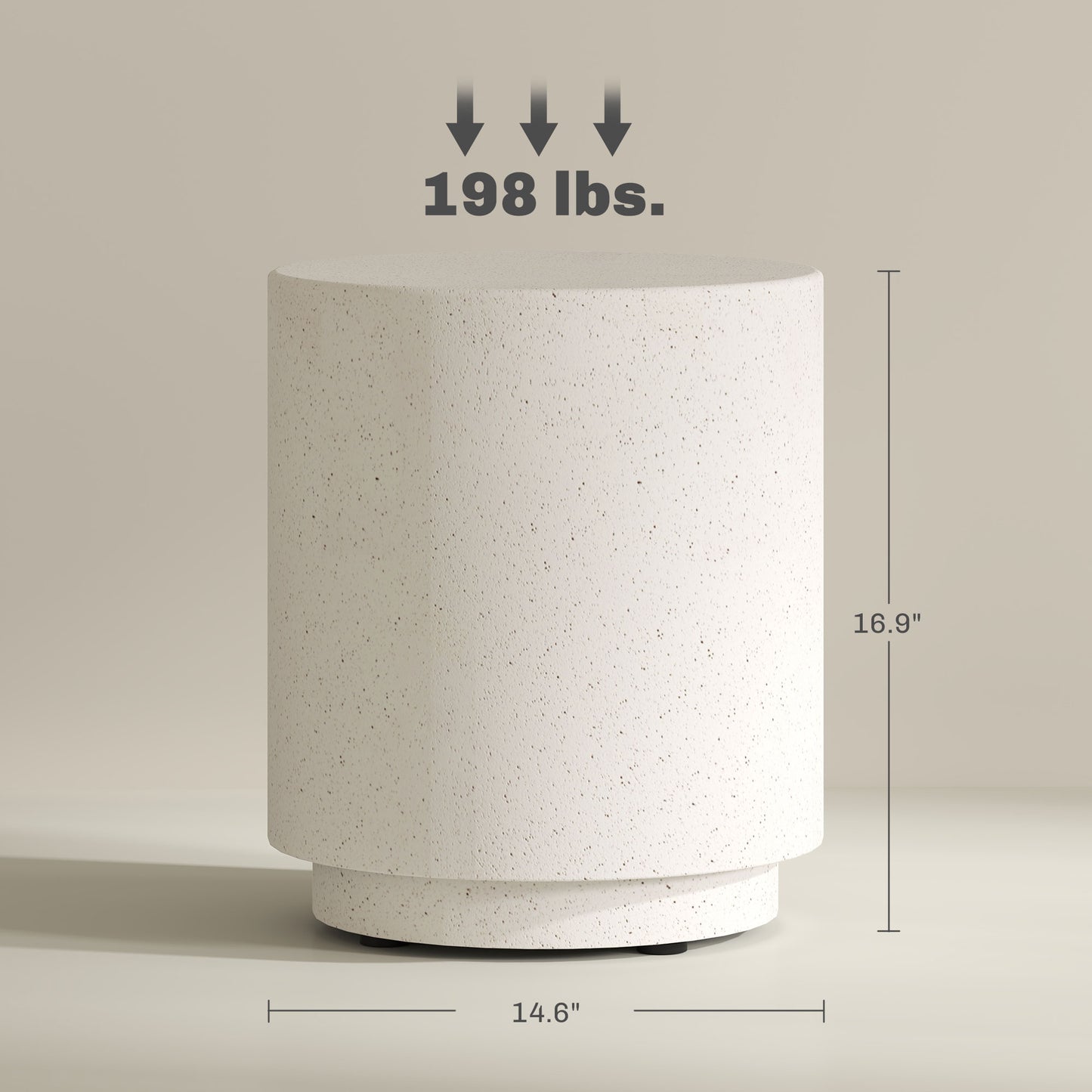 Round Accent Table with Concrete Finish