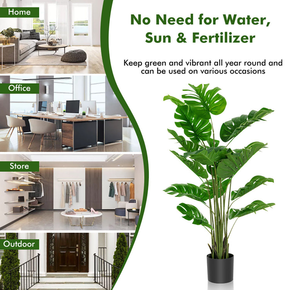 5 Feet Artificial Tree Faux Monstera Deliciosa Plant