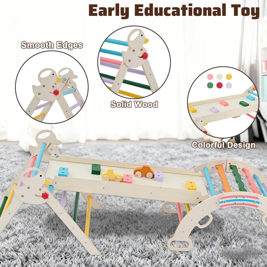 9-in-1 Wooden Indoor Foldable Children's Climbing Frame