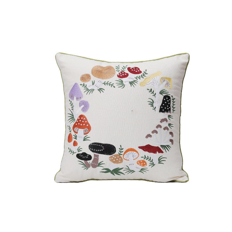 Home Embroidery Plants and Flowers Pillowcase