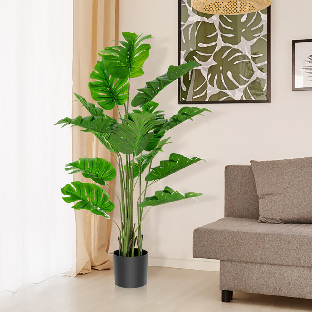 5 Feet Artificial Tree Faux Monstera Deliciosa Plant
