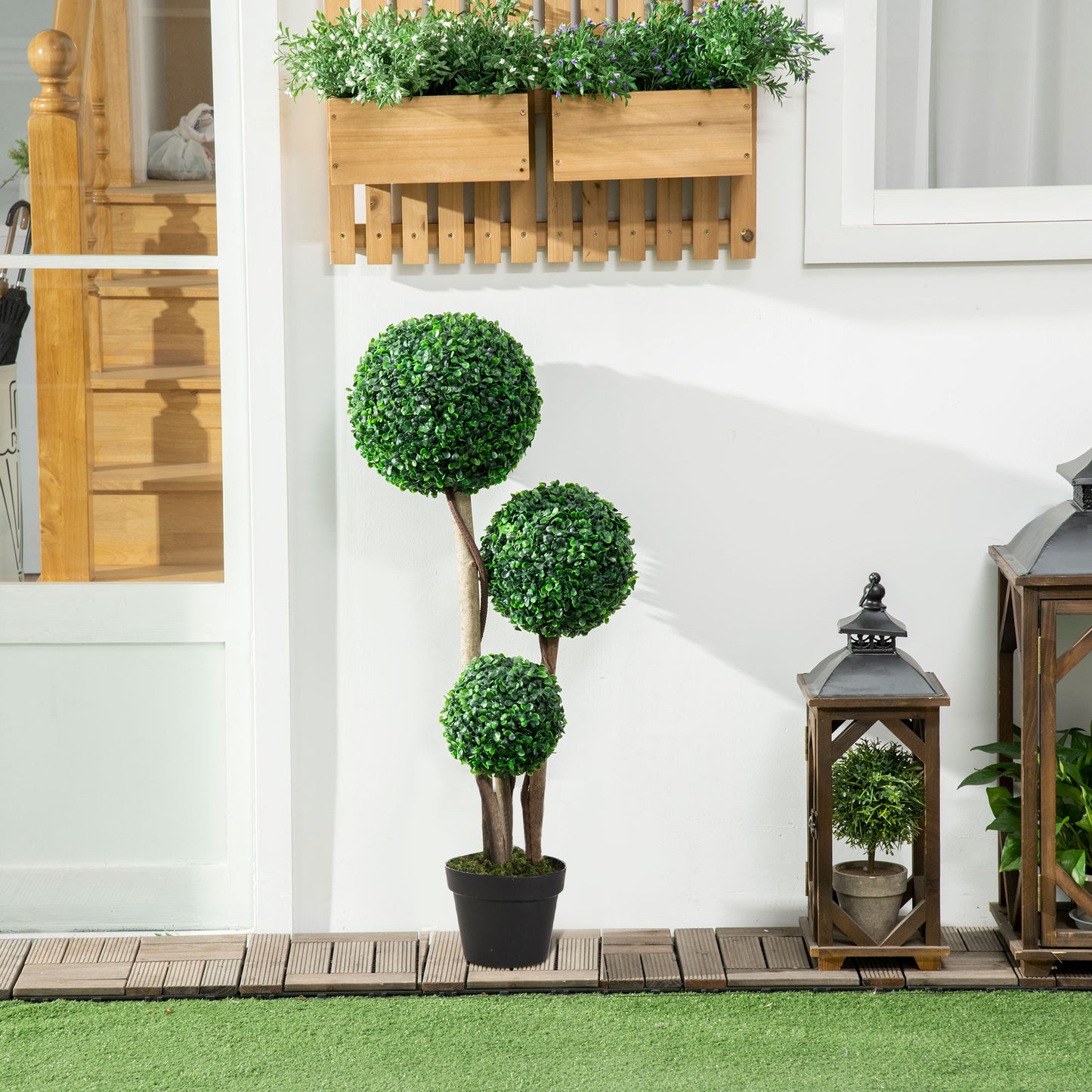 3 Ball Faux Boxwood Topiary Tree for indoor & outdoor use