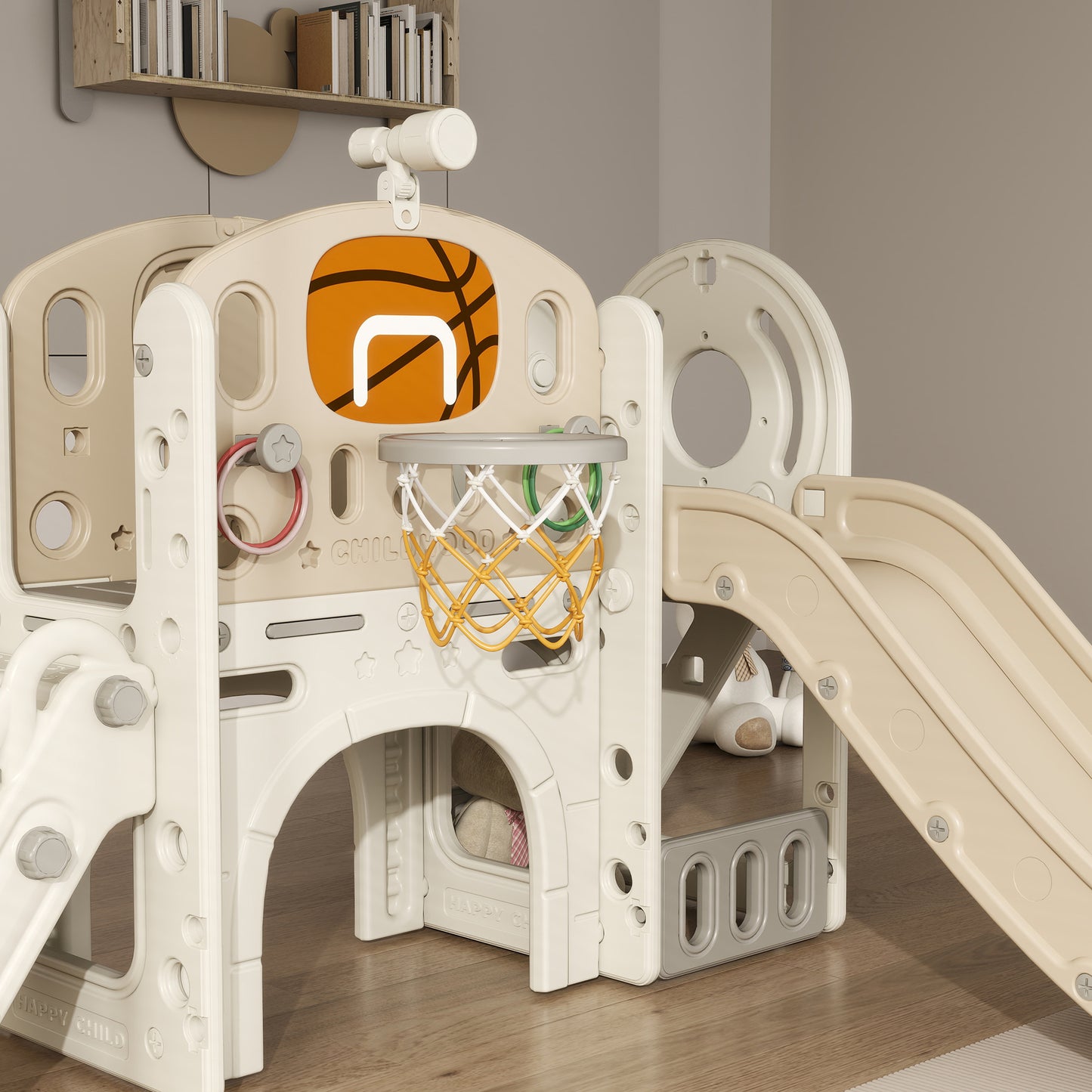 Toddler Slide for Kids Ages 1-6 with Bus Front