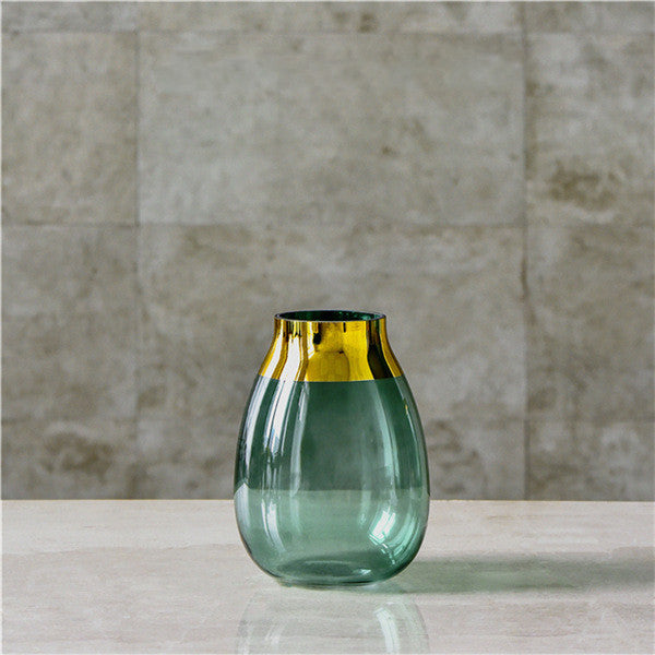 Transparent Glass Vase Decoration, Green