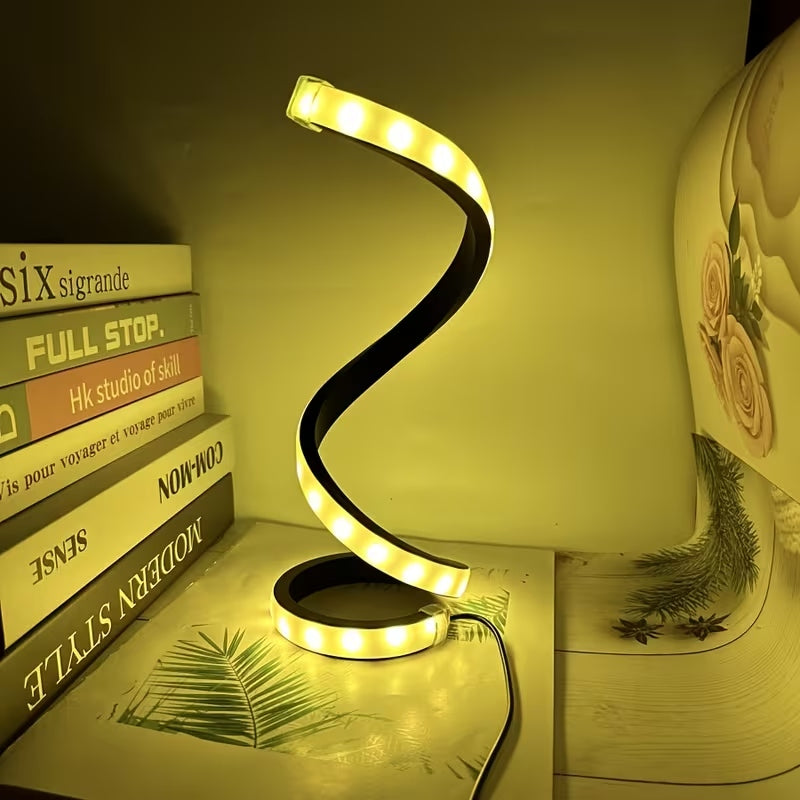 2Pc Spiral Three-Color Adjustable LED Desk Lamp