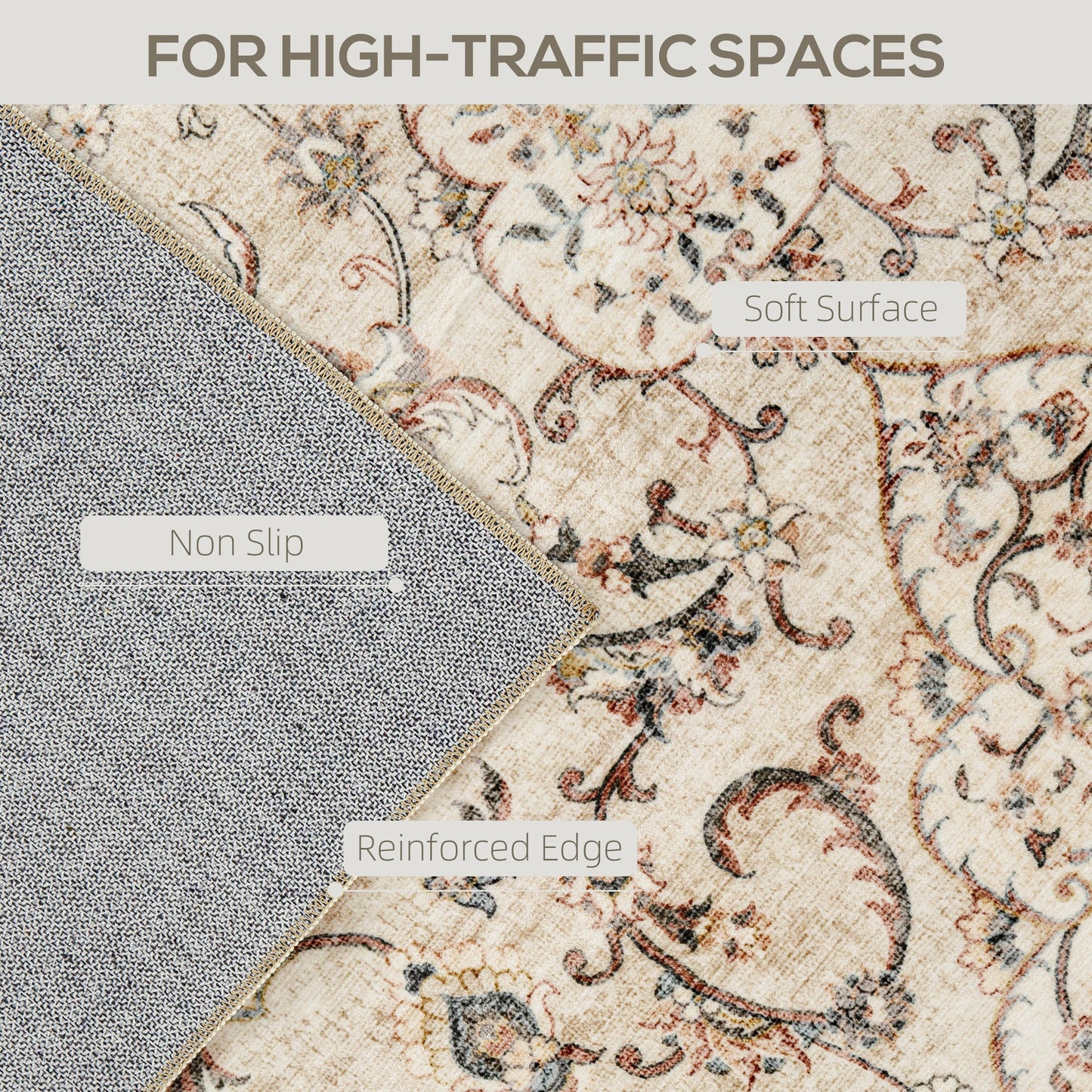 Area Rug 8'x10', Mixed-Brown