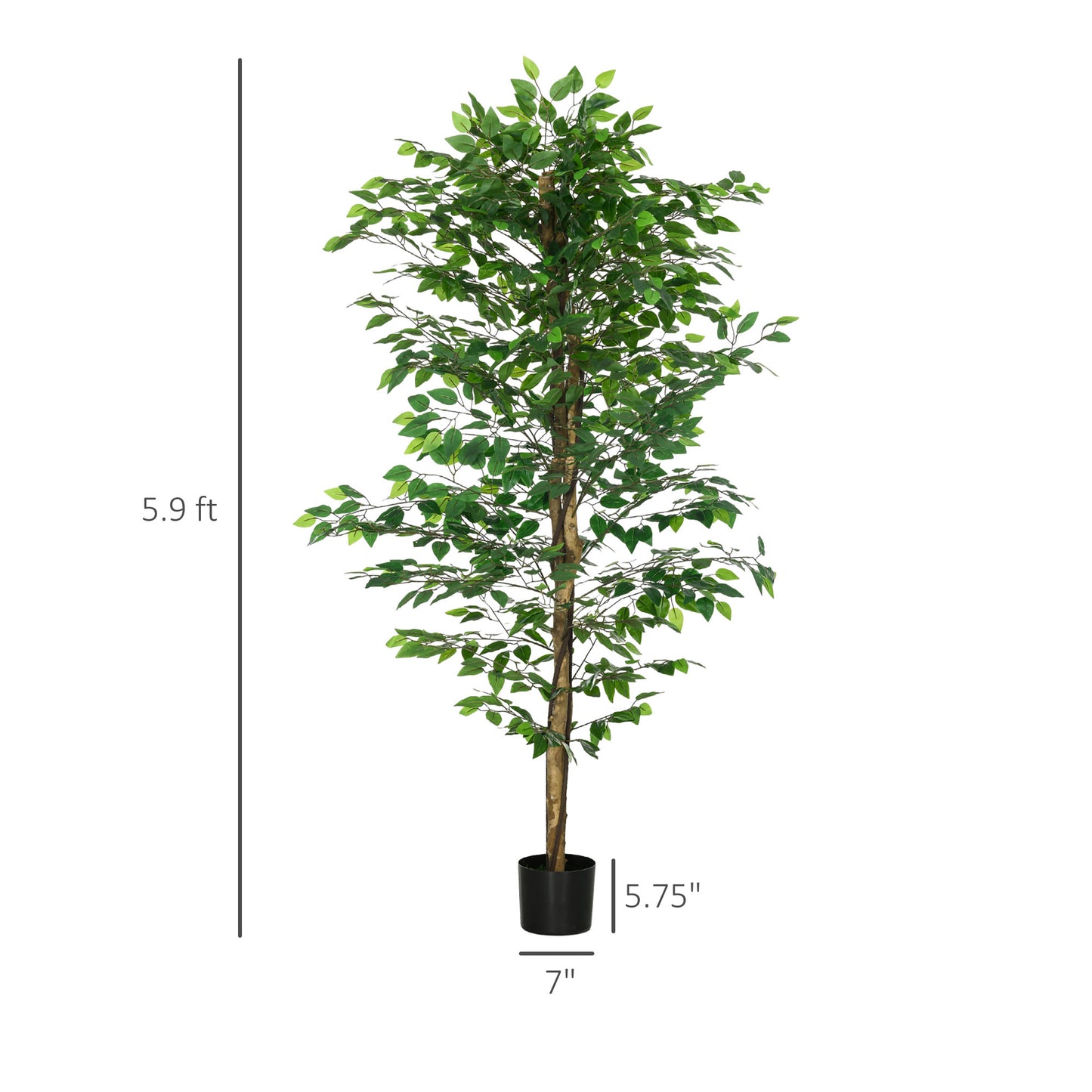 6ft Artificial Ficus with Pot
