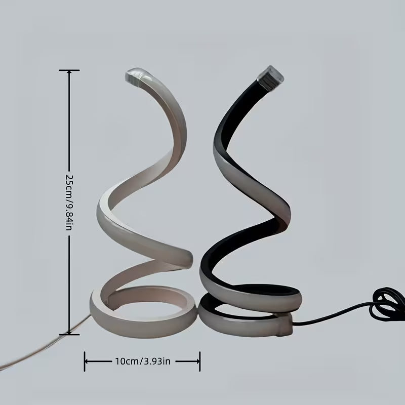 2Pc Spiral Three-Color Adjustable LED Desk Lamp