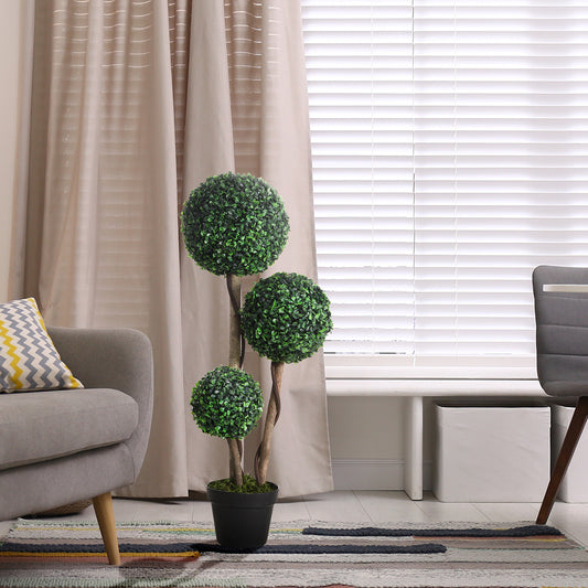 3 Ball Faux Boxwood Topiary Tree for indoor & outdoor use