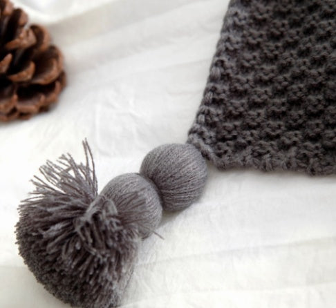 Nordic fringed knit ball blanket, Wool