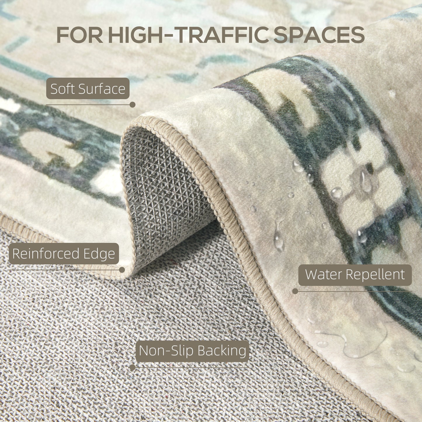 8x10 Washable Area Rug, Blue