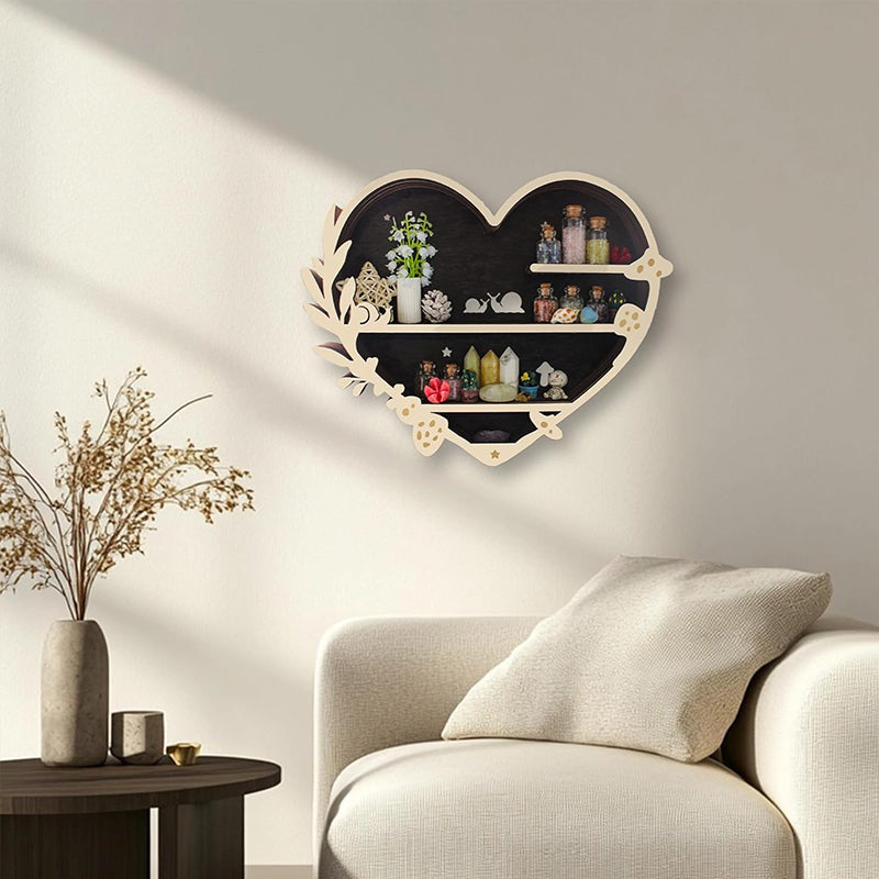 Wall - mounted Wooden Floating Mushroom Shelf