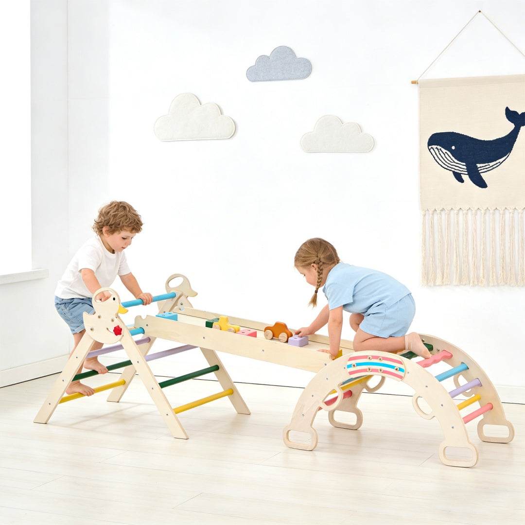 9-in-1 Wooden Indoor Foldable Children's Climbing Frame