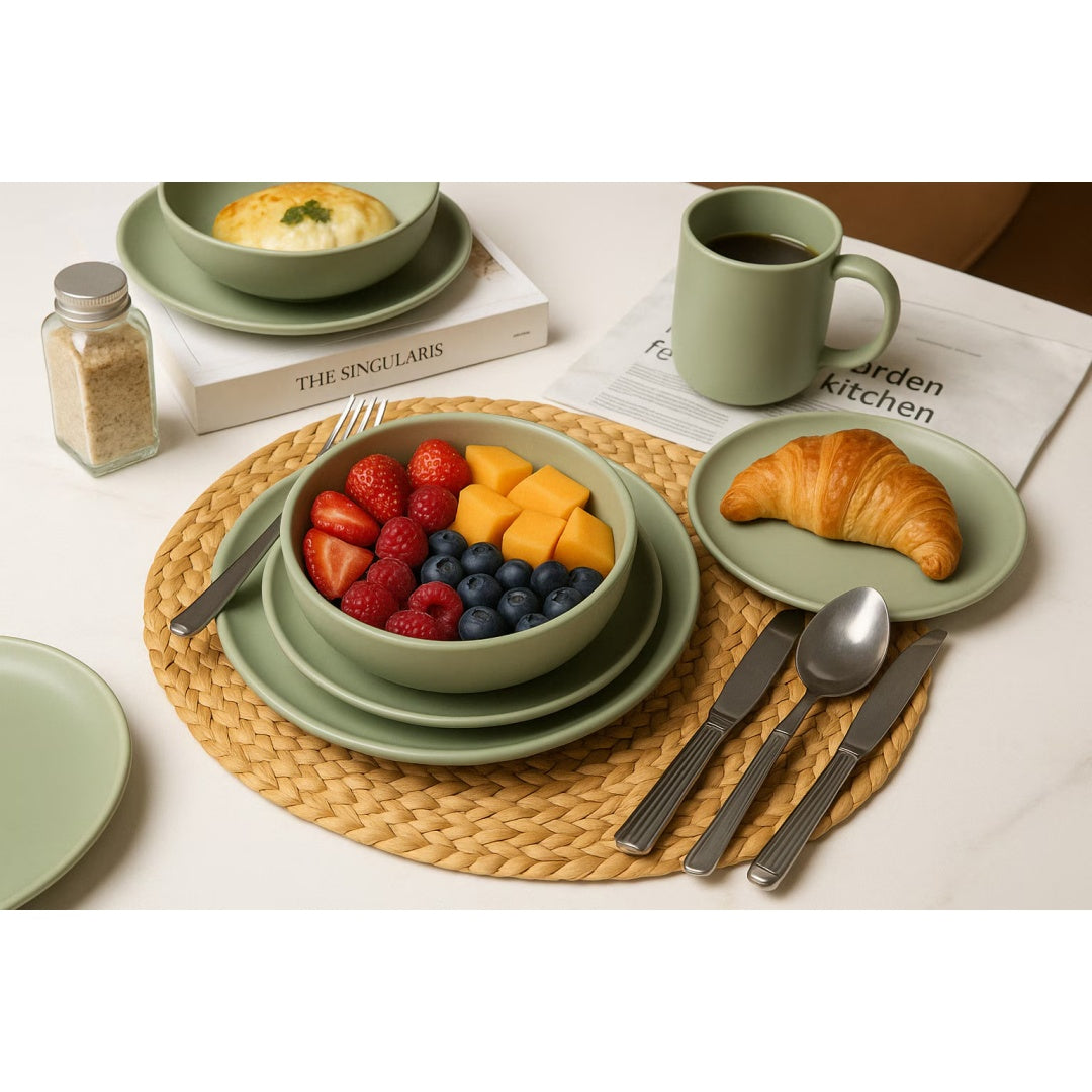 12-Piece Stoneware Dinnerware Sets With Mugs
