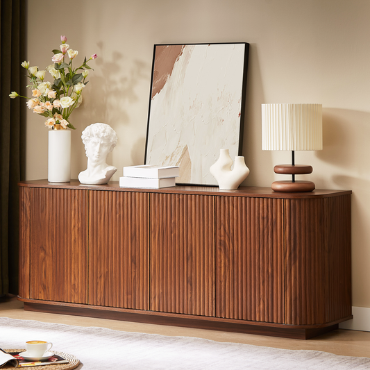 Sideboard Storage Cabinet with Wave Pattern