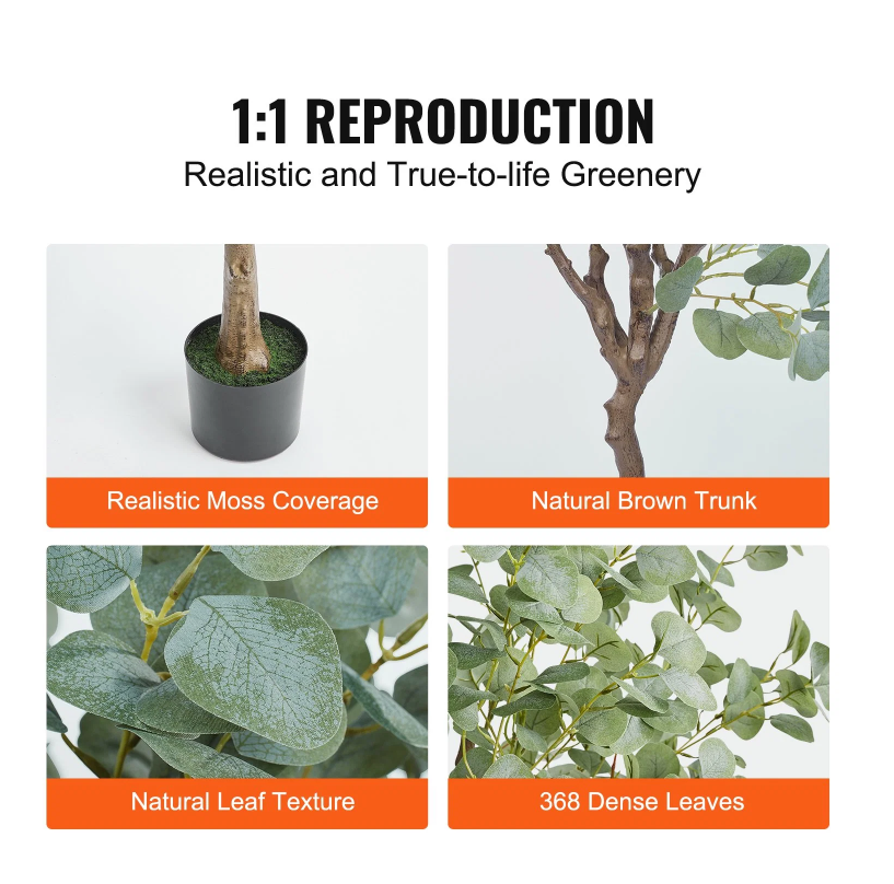6ft Artificial Eucalyptus Tree