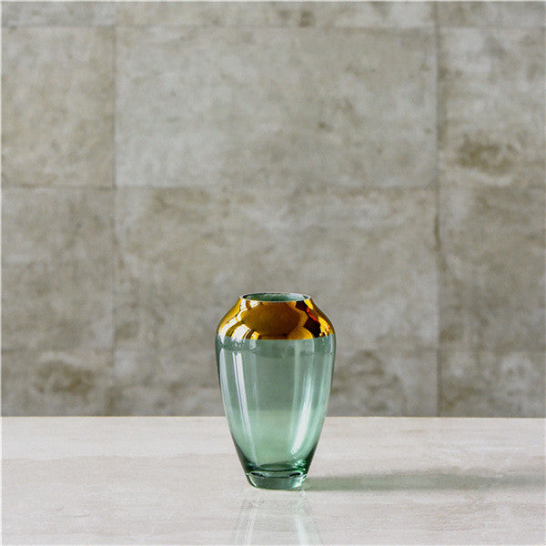 Transparent Glass Vase Decoration, Green