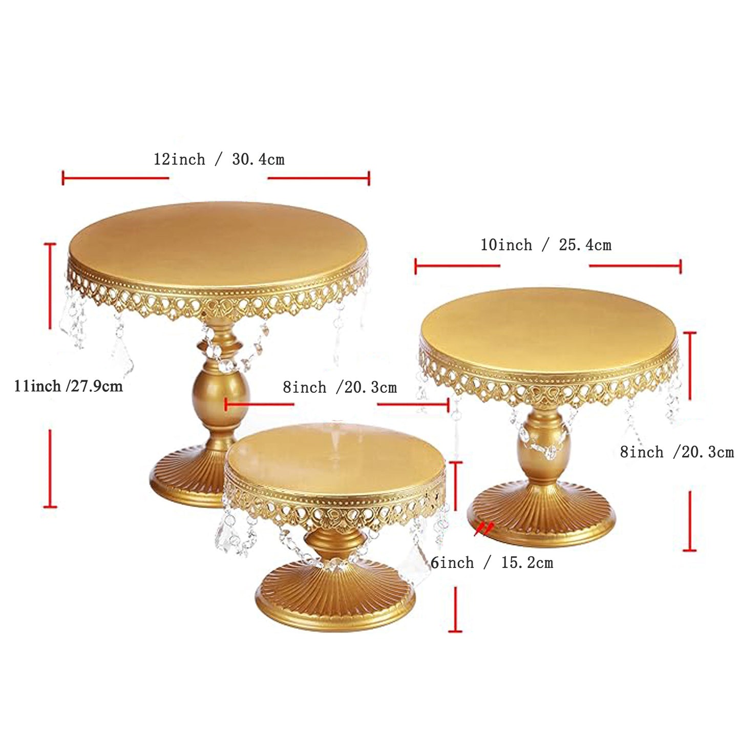 3Pcs Antique Cake Stand Set
