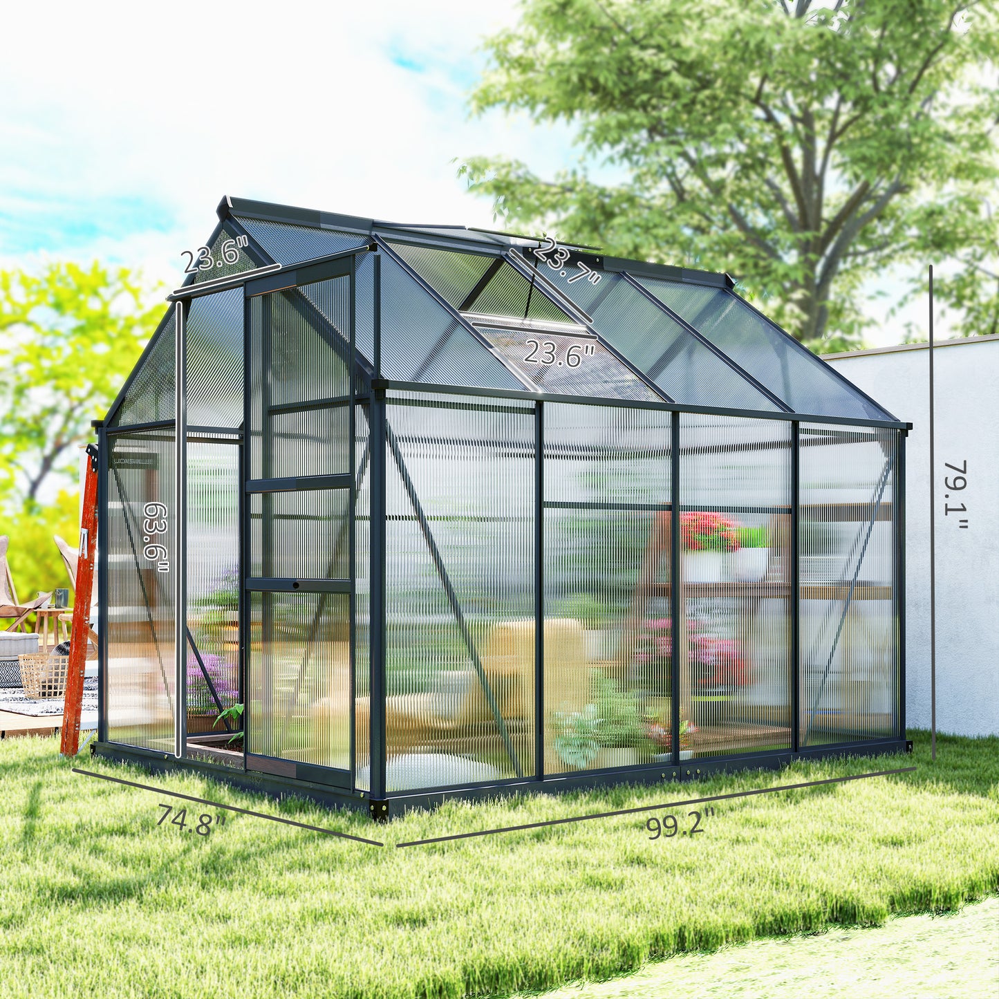Heavy Duty Walk-in Green House, Gray