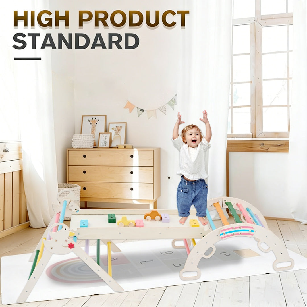 9-in-1 Wooden Indoor Foldable Children's Climbing Frame