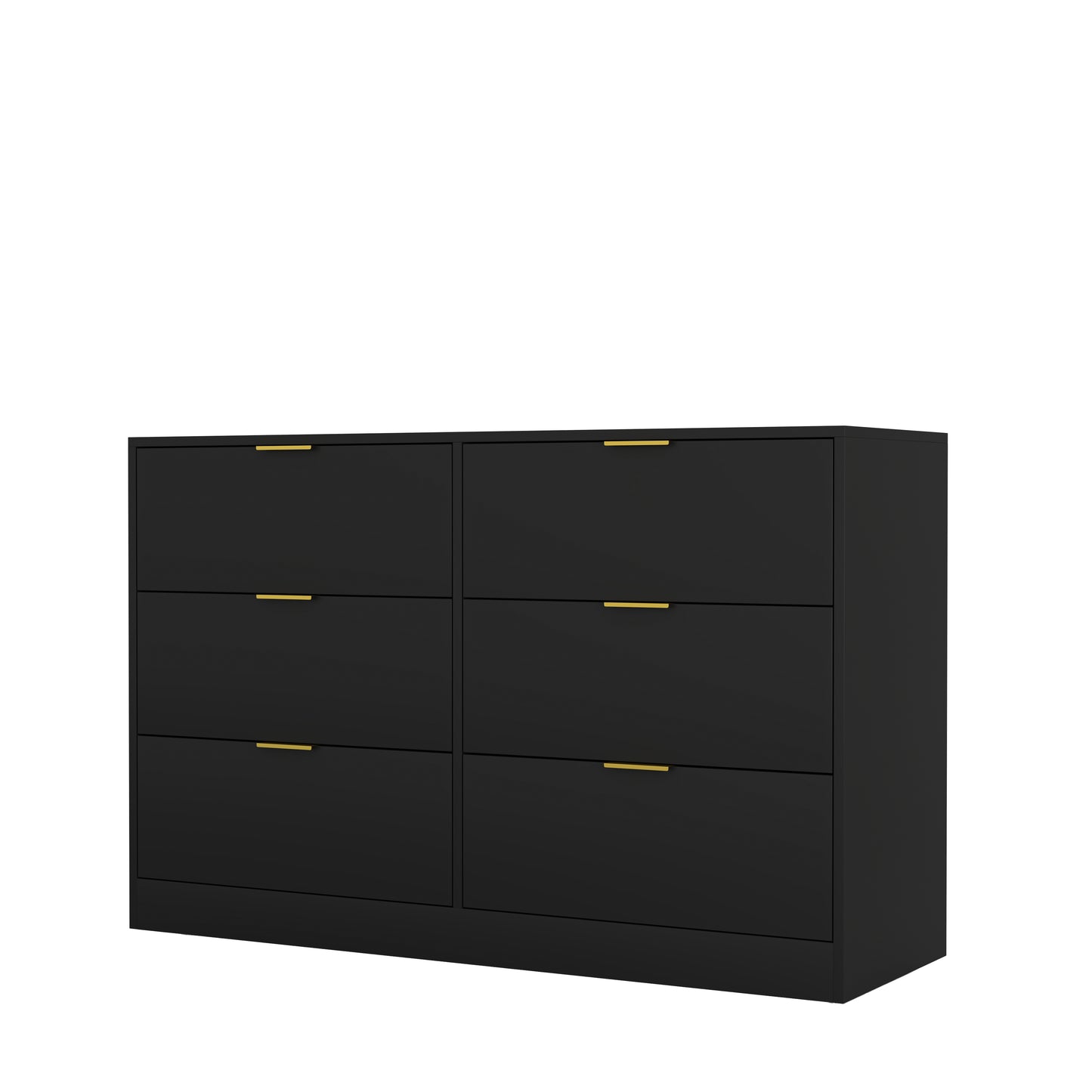 Modern 6-Drawer Dresser, Black
