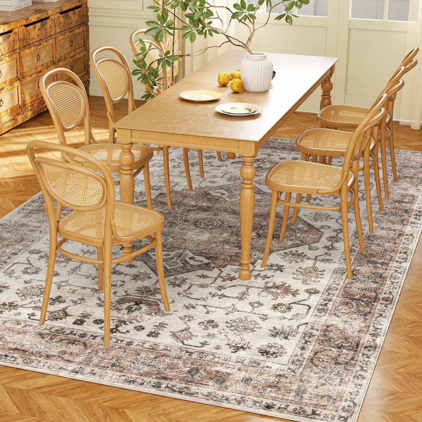 5x7 Vintage Machine Washable Area Rug