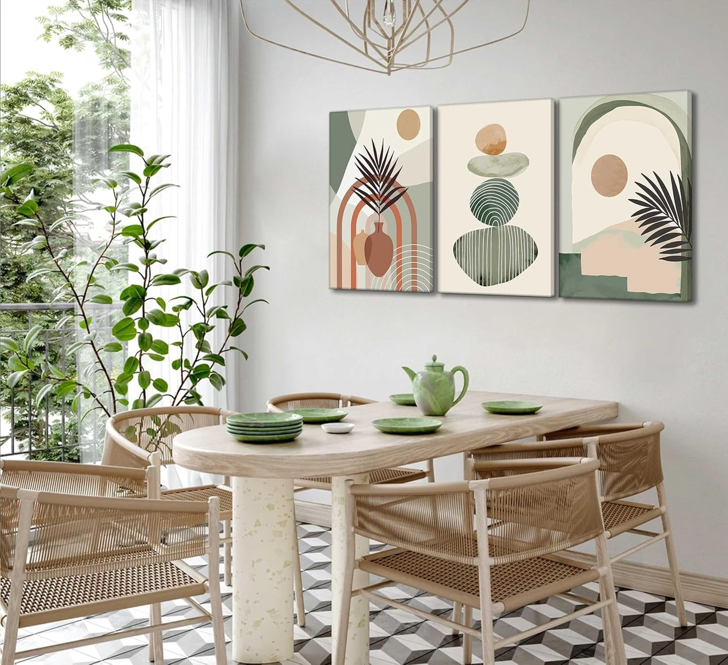 3 Pcs Boho Canvas Wall Art, 12x16