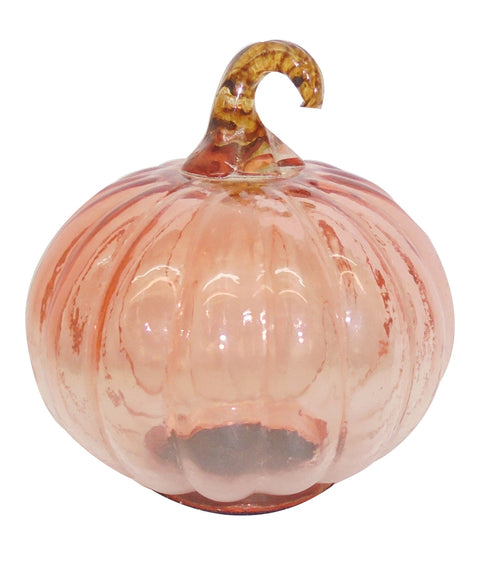 Set of 8, Orange Glass Pumpkins