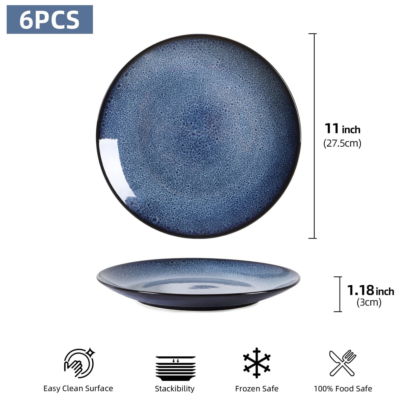 Blue Plate Set Of 6