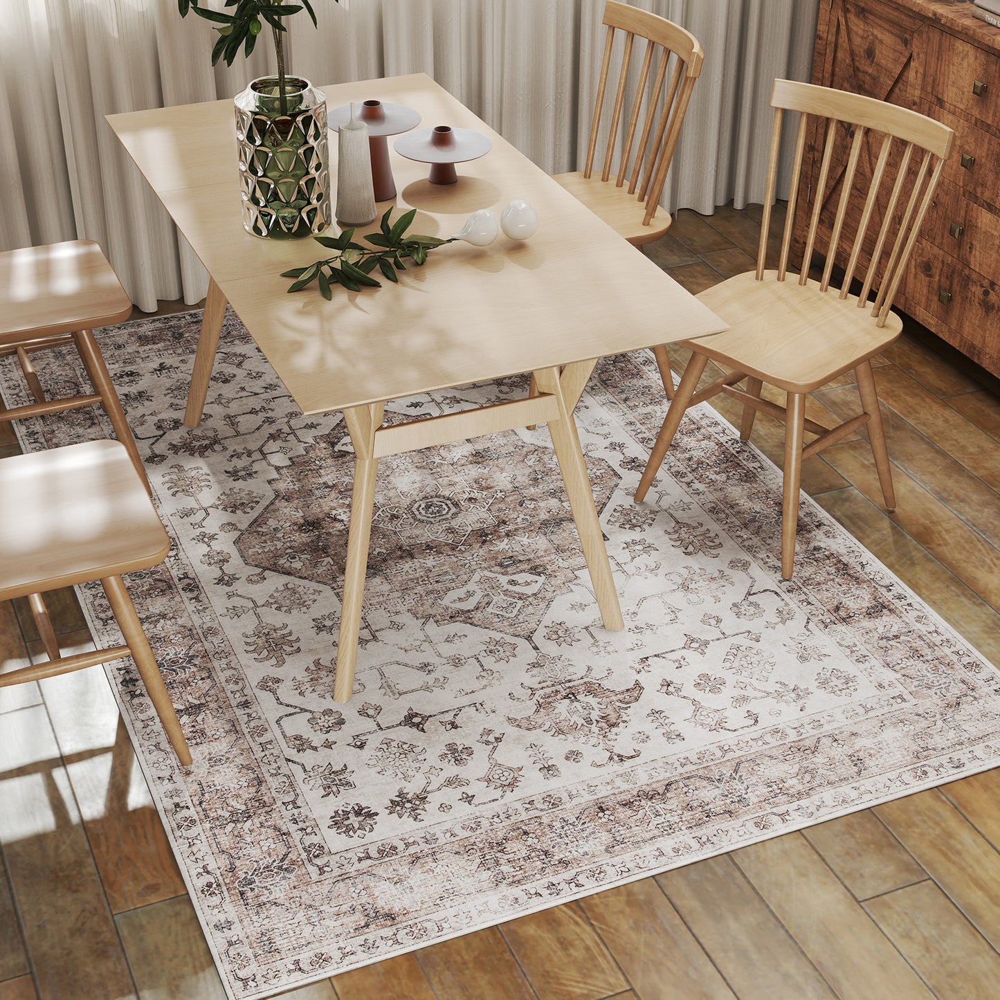 5x7 Vintage Machine Washable Area Rug