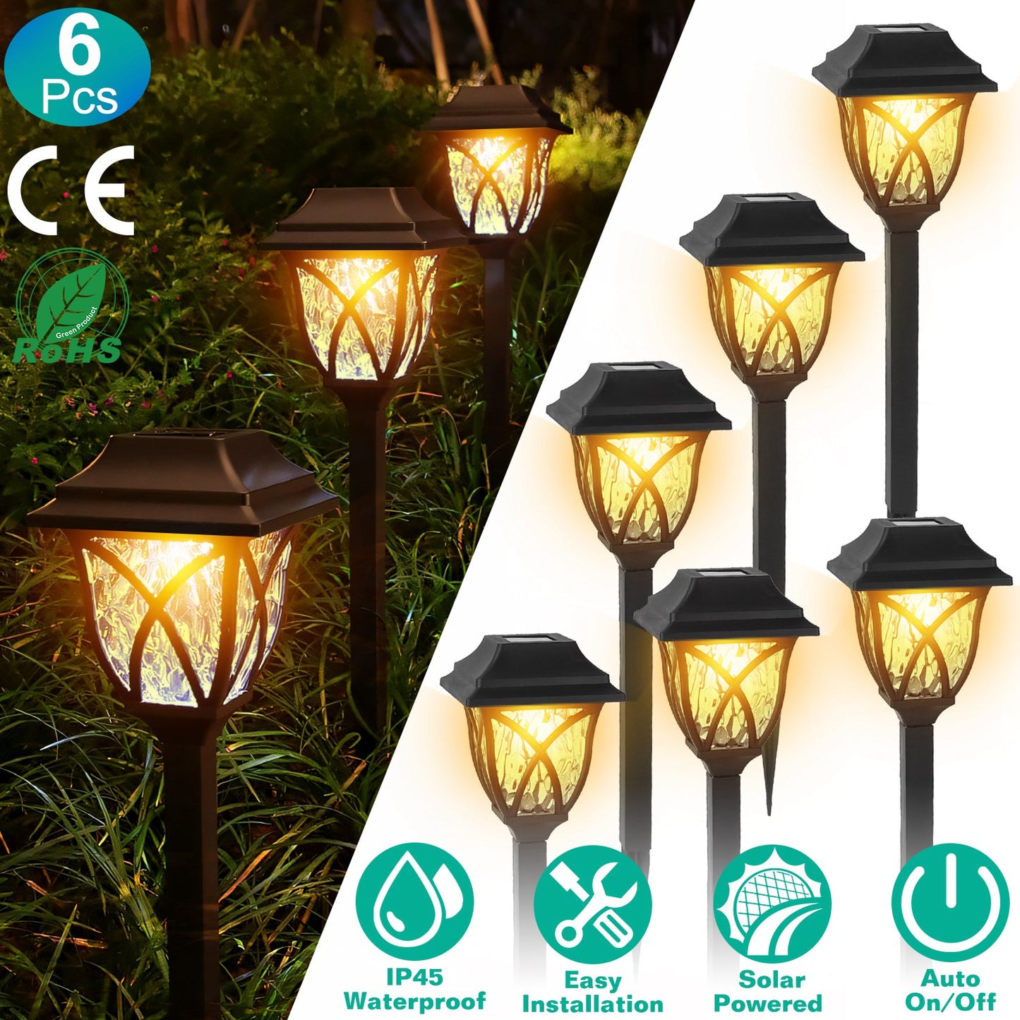 6Pack Solar Powered Lights