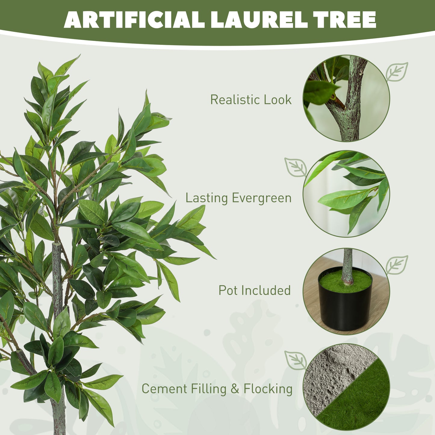 Lifelike Artificial Laurel Tree