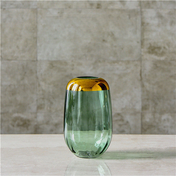 Transparent Glass Vase Decoration, Green