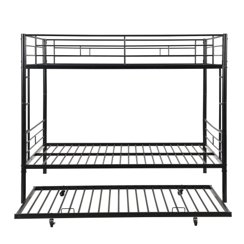 Full Over Full with Trundle Metal Bunk Bed