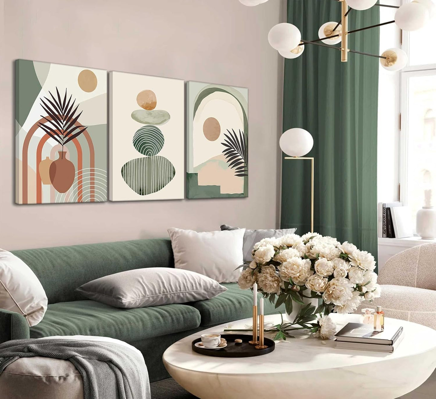 3 Pcs Boho Canvas Wall Art, 12x16