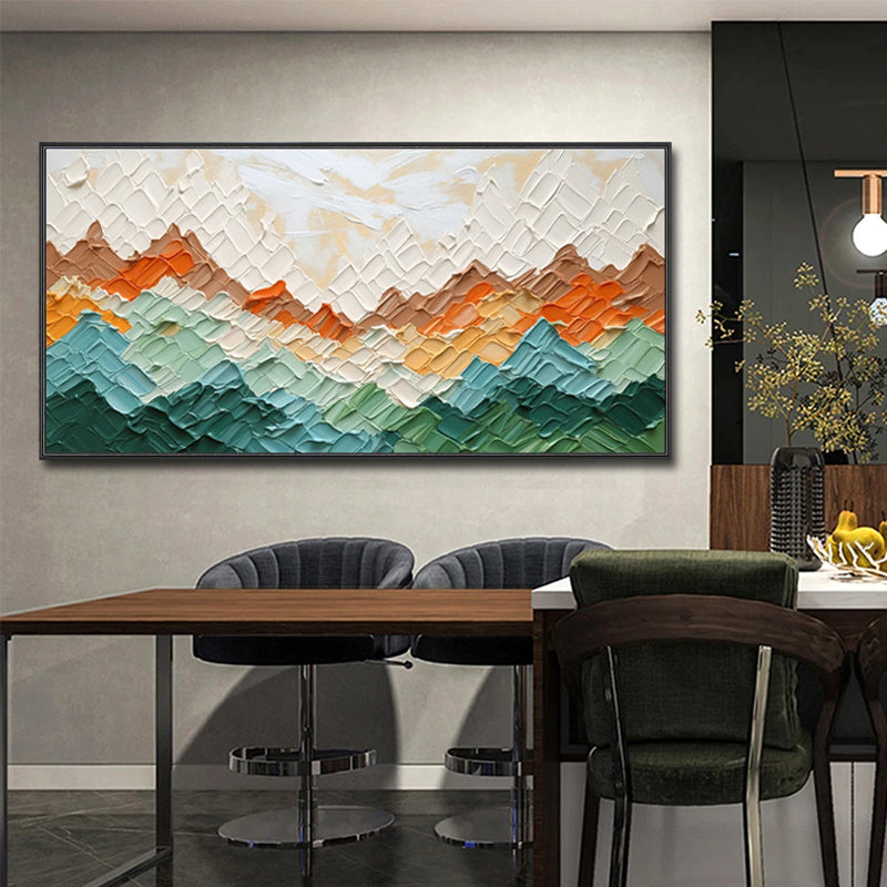 Undulating Mountains Abstract Landscape Hand Painted Oil Painting