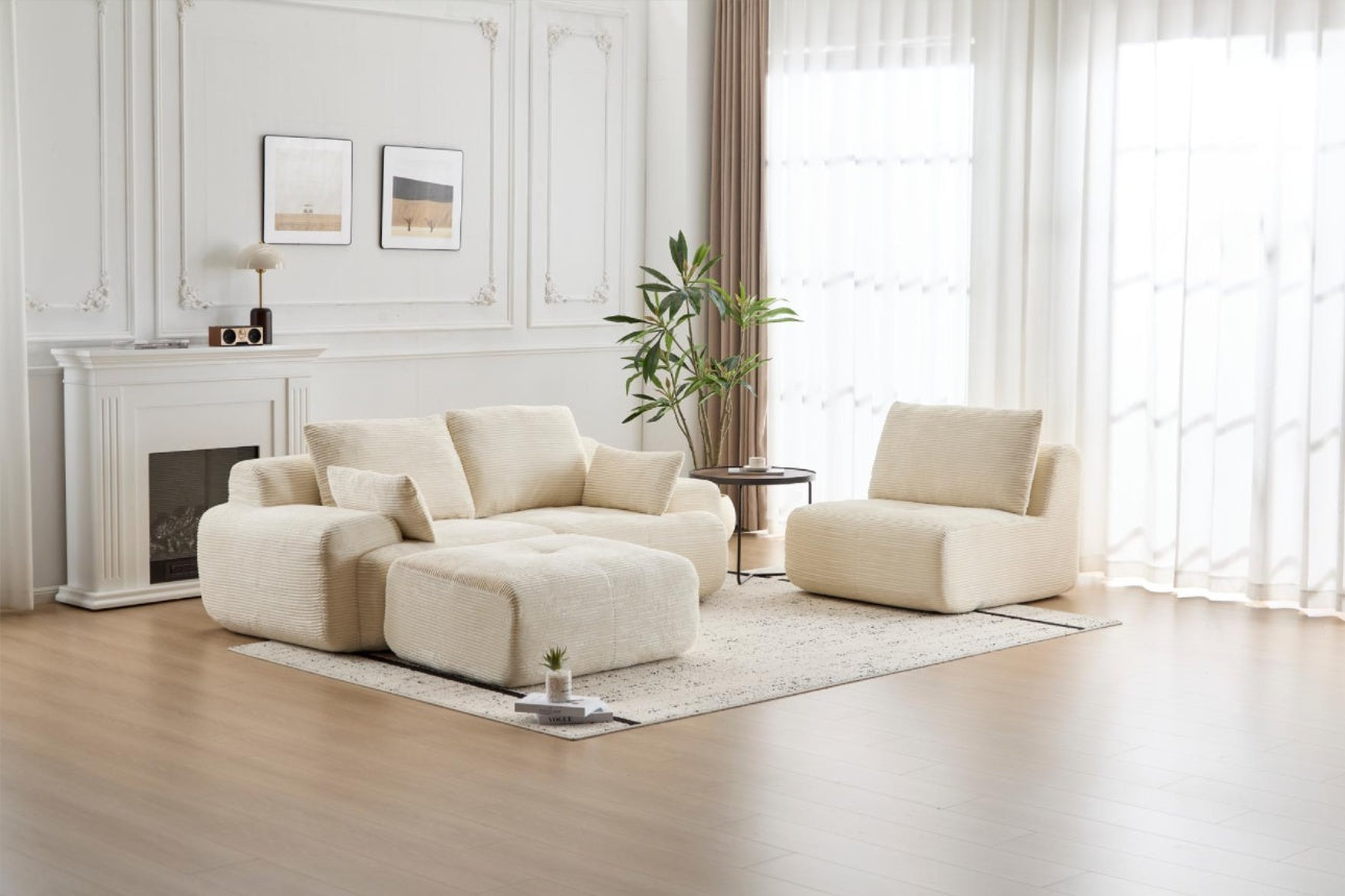 Modern Memory Foam Compressed Sofa, Large Sectional
