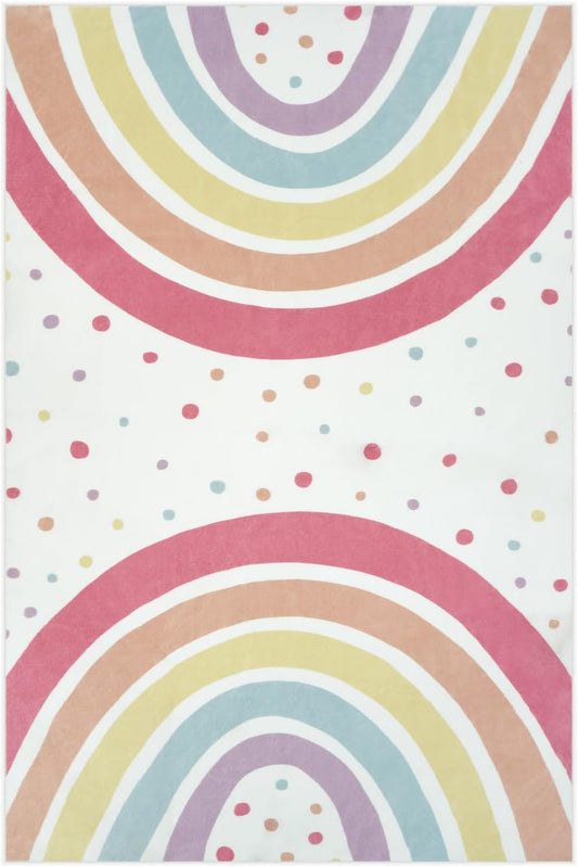 Washable 3x5 Rainbow Rug for Children's Room/Nursery