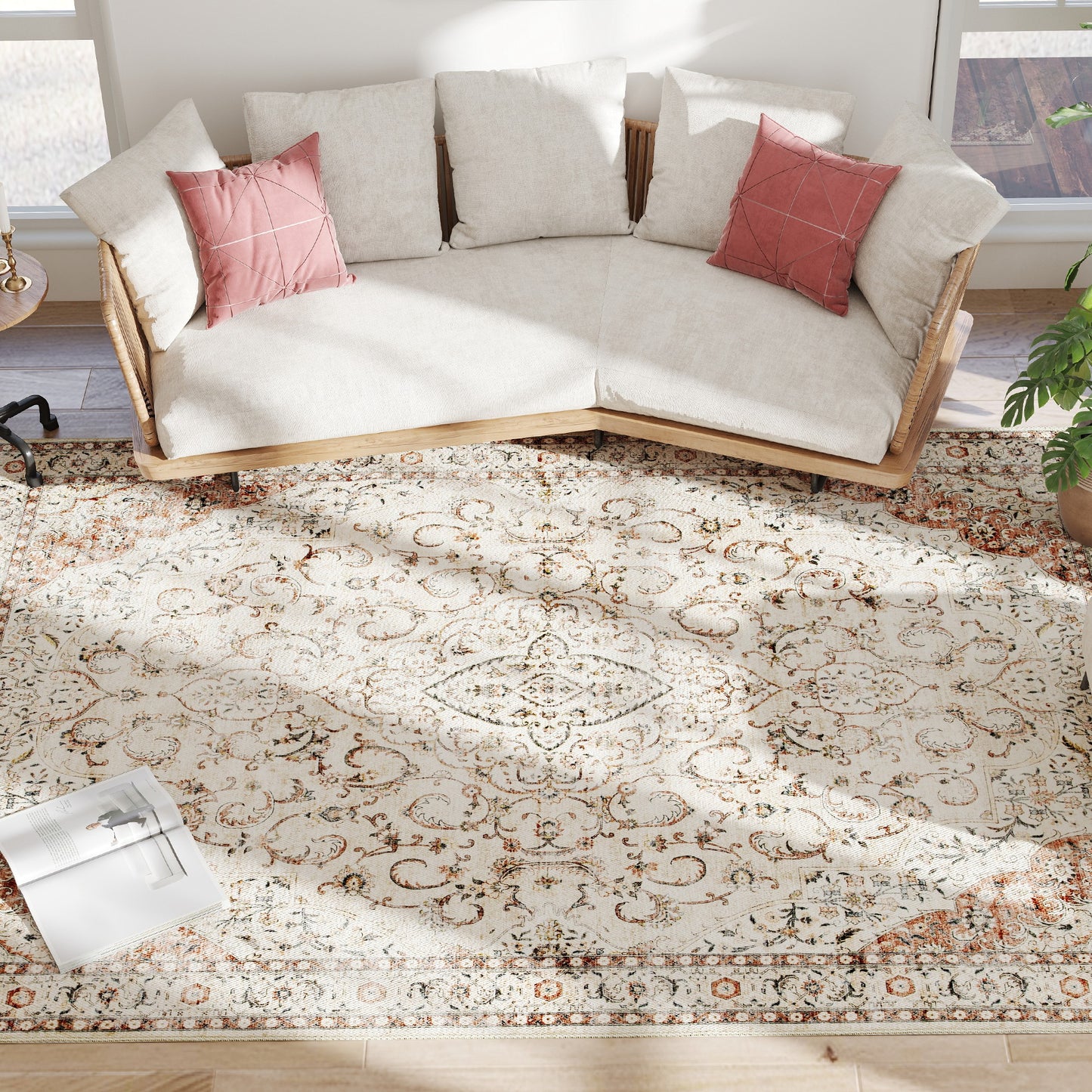 Area Rug 8'x10', Mixed-Brown
