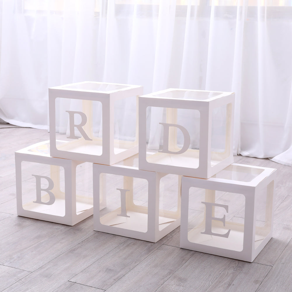 5 Pieces Wedding Balloon Boxes, Bride