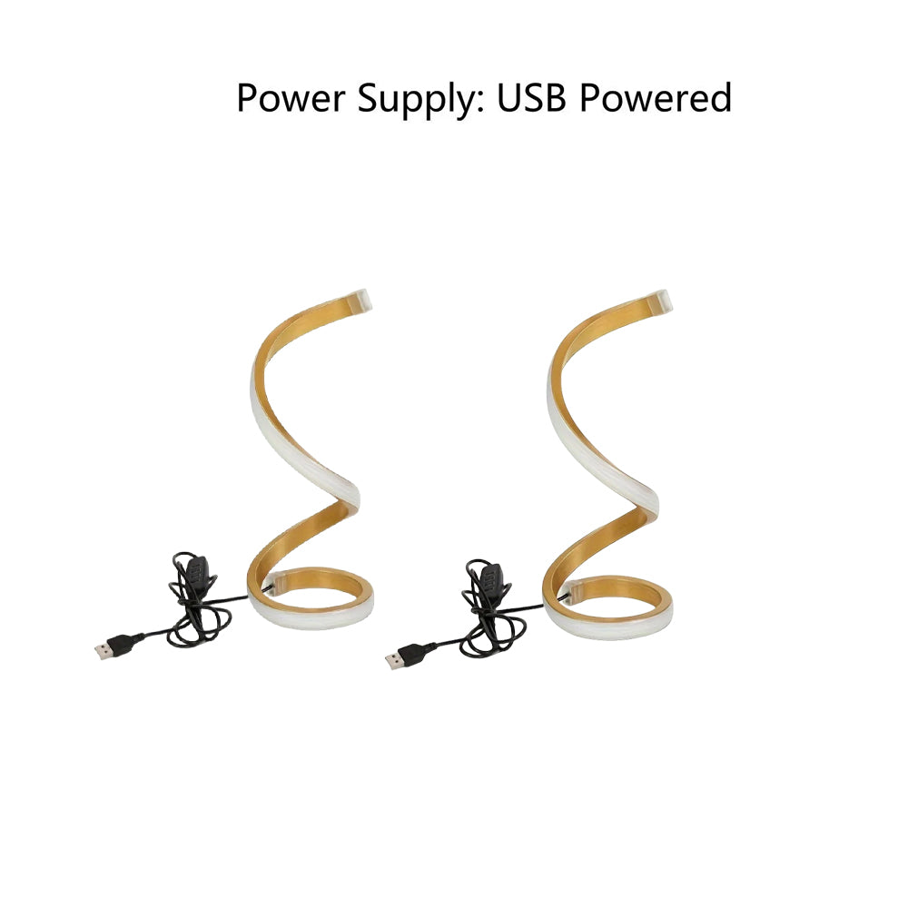 2Pc Spiral Three-Color Adjustable LED Desk Lamp