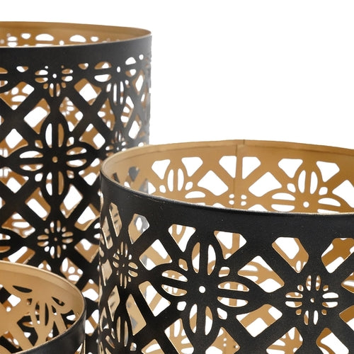 Set of 3 Helena Pierced Metal Lanterns