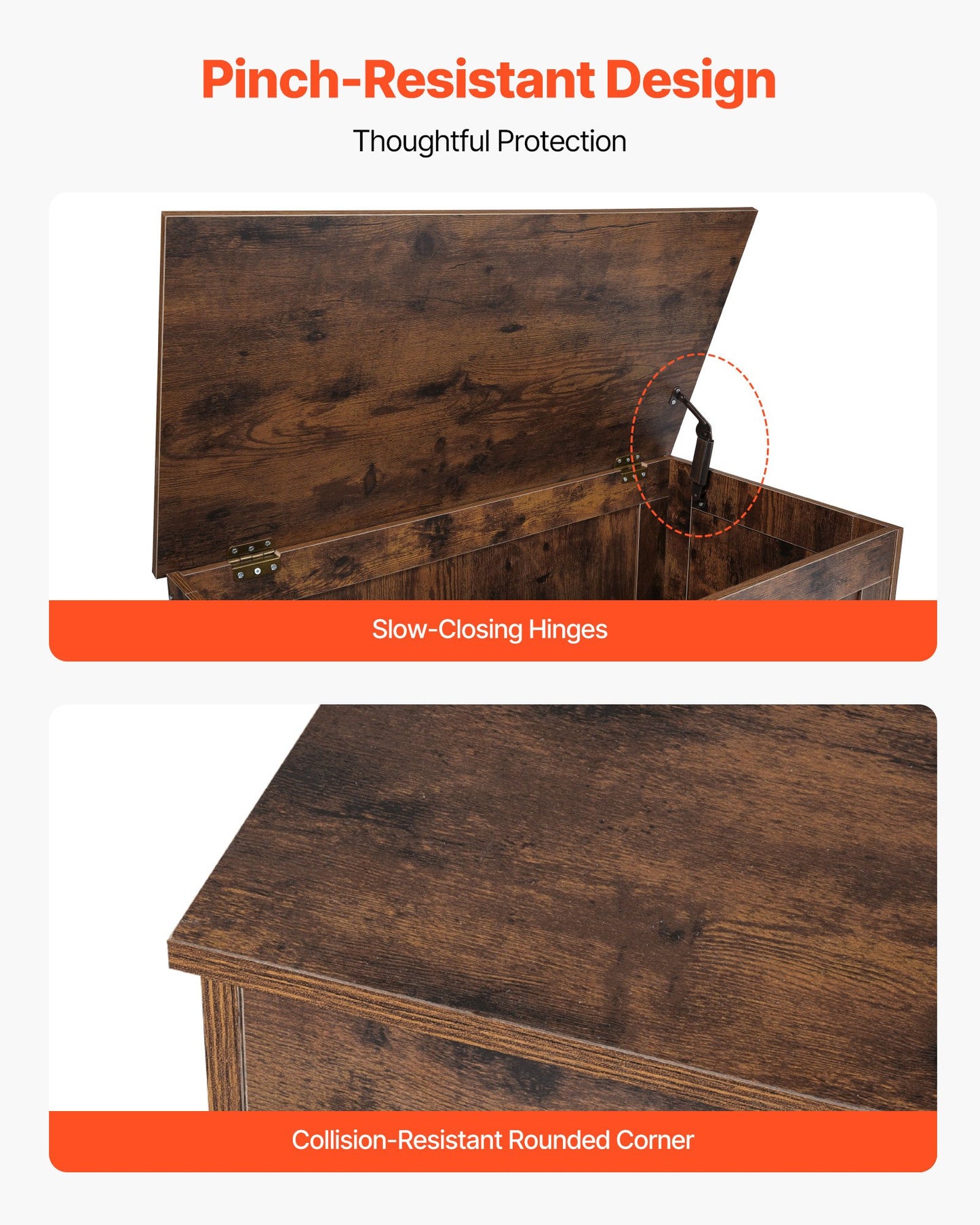 Kids Storage Bench/Toy Box Chest, Brown