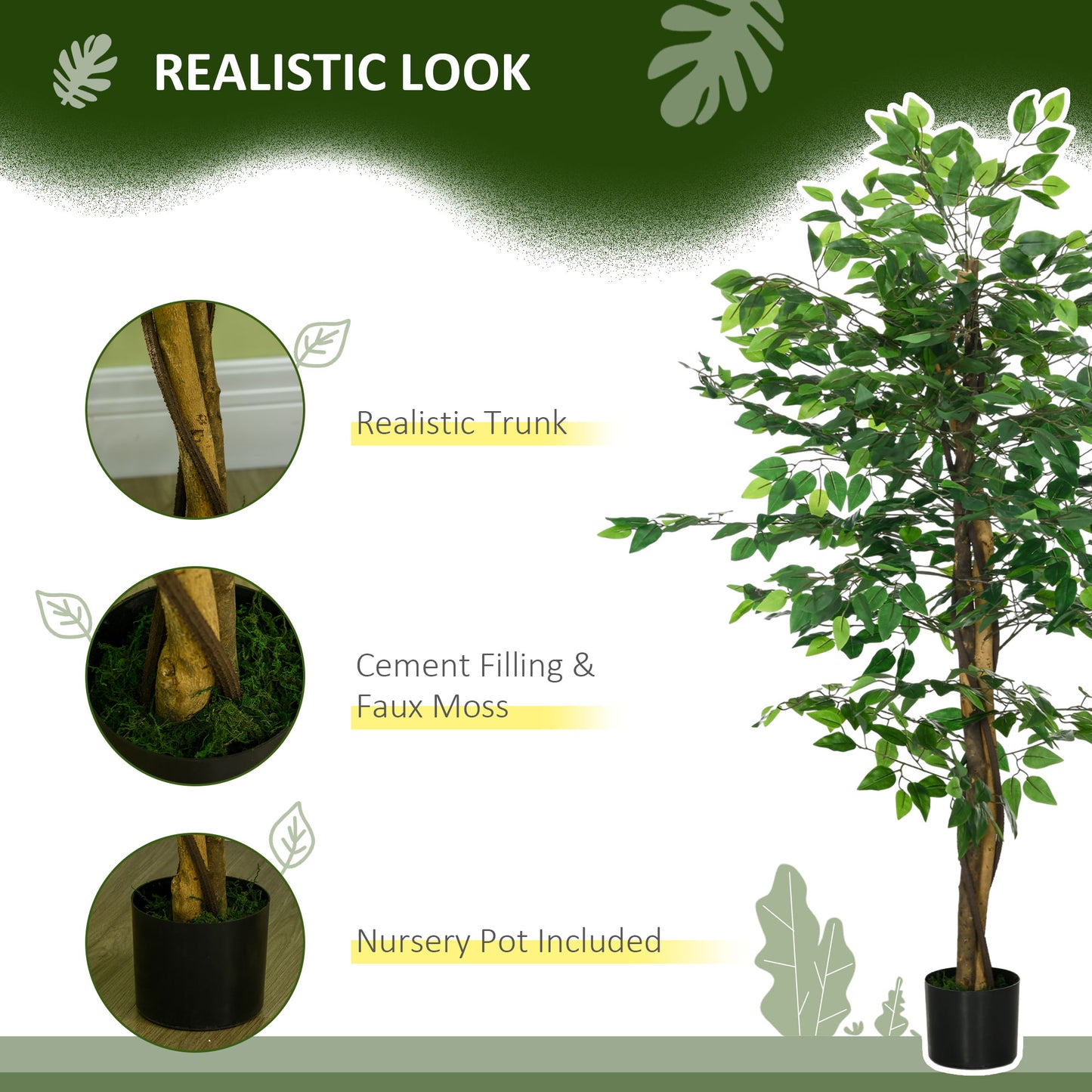 5ft Artificial Ficus with Pot