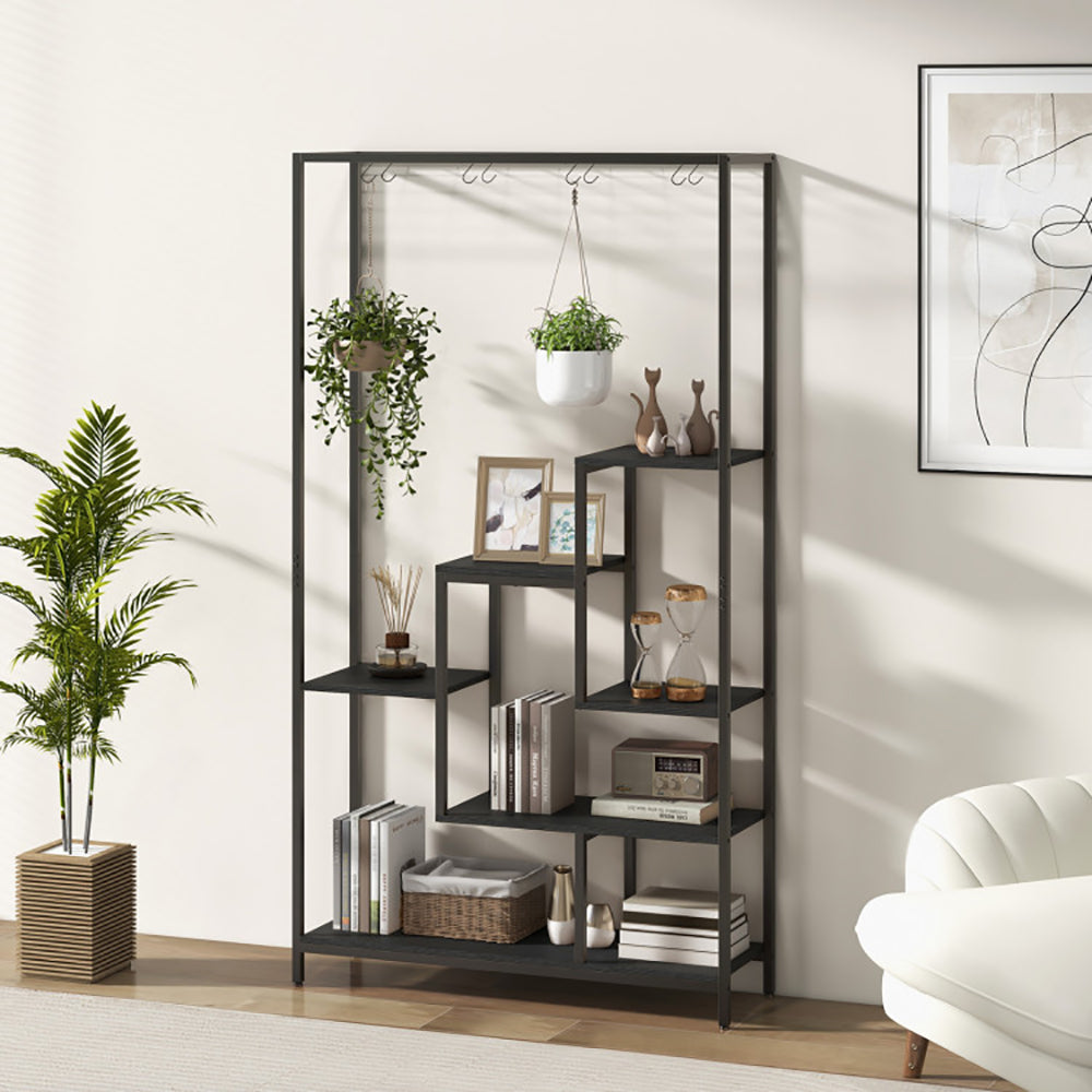 6-Tier Tall Plant Stand 71" with 10 Hanging Hooks