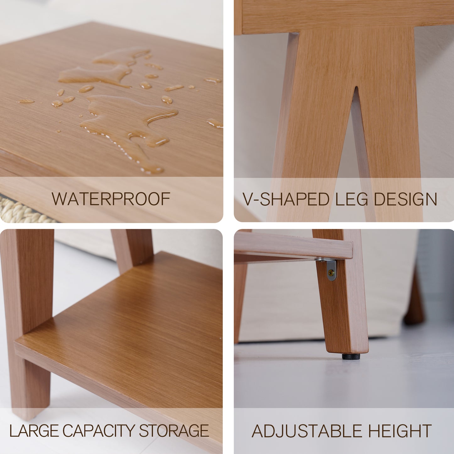 modern console table with entrance storage space with 3 drawers, open storage rack