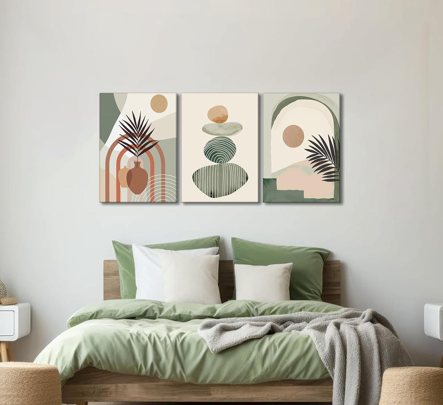 3 Pcs Boho Canvas Wall Art, 12x16